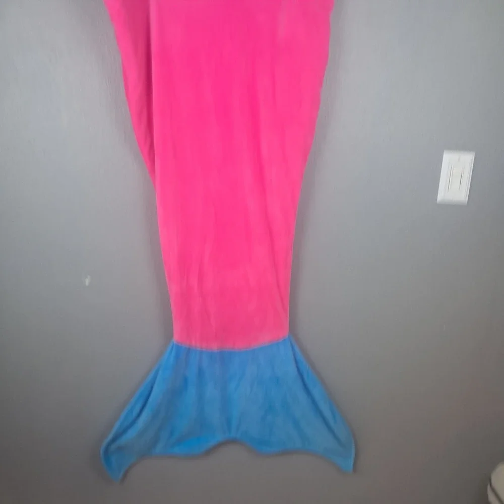 Pink and Blue Mermaid Tail Wearable Fleece Blanket Sleeping Bag Adult Loungewear